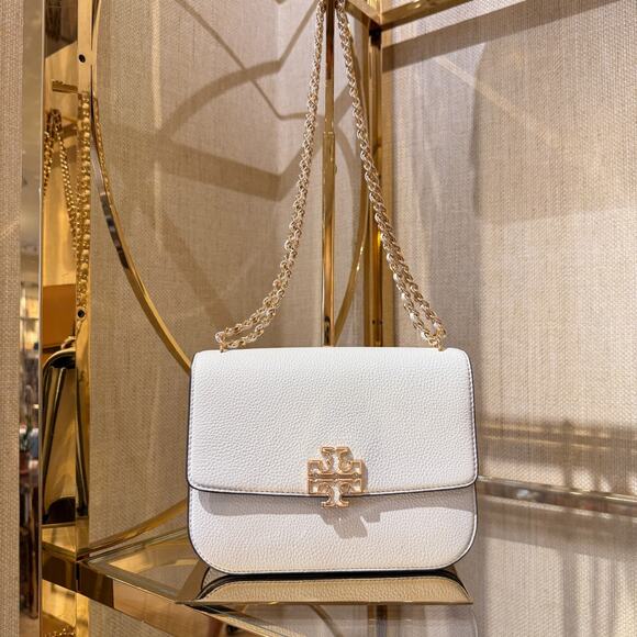 Tory Burch Britten Small Adjustable Shoulder Bag 140987 New Ivory $575 - Picture 1 of 12